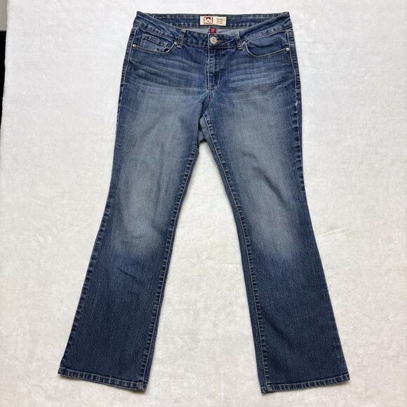 LEI Low Rise Bootcut Jeans Womens Y2K Stretch Denim Embroidered Pockets 13 SHORT - Picture 1 of 13